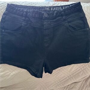 Women's Black High-Waisted Shorts